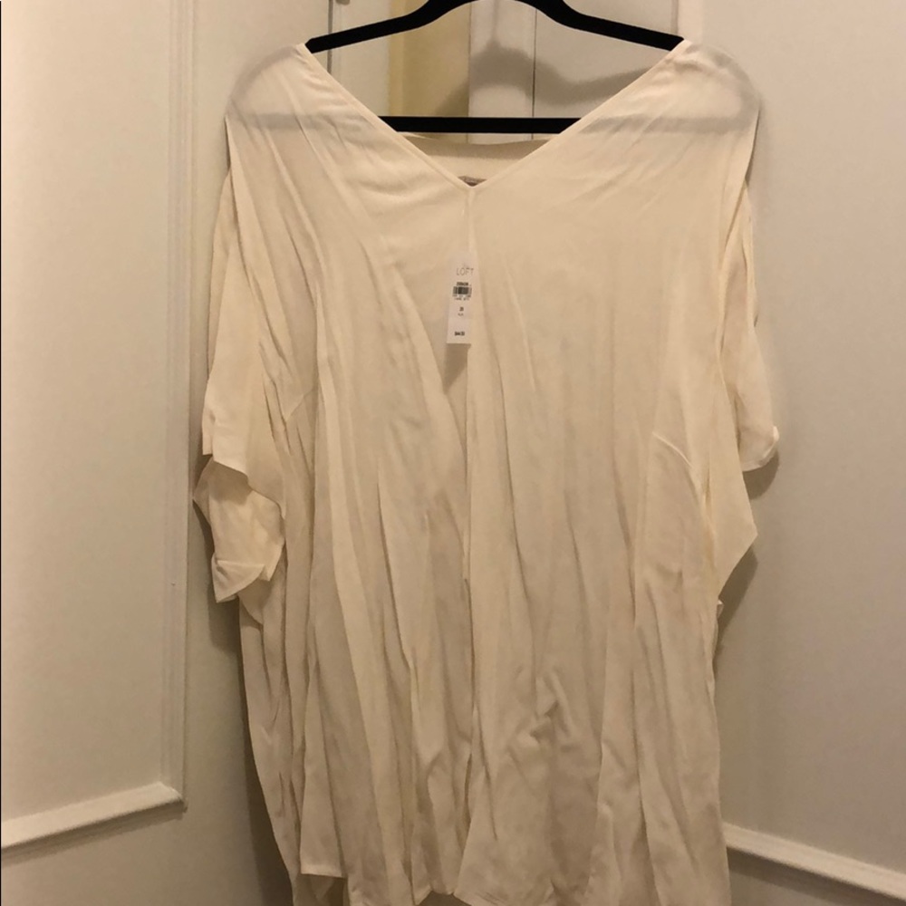 LOFT white plus size blouse
